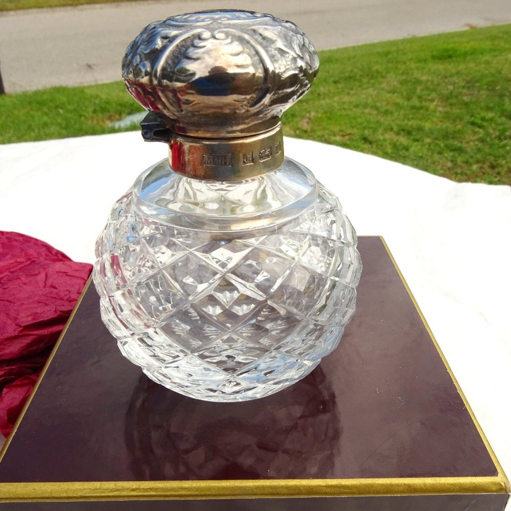 Penhaligon's Sterling Silver and Crystal Perfume Bottle New